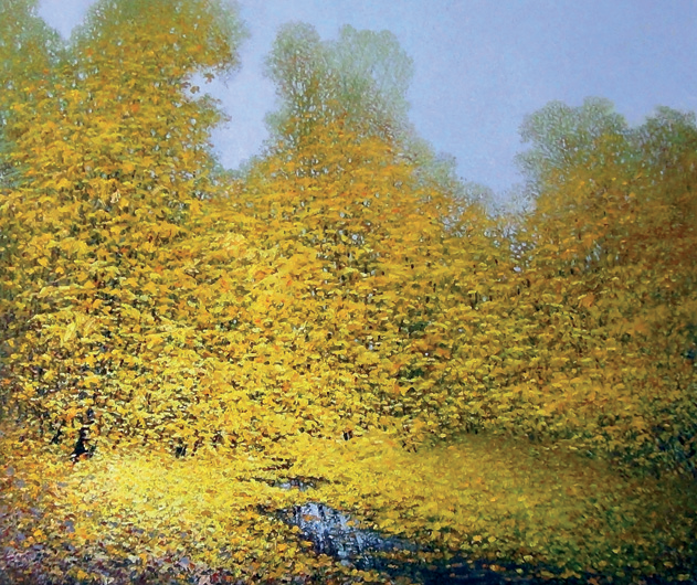 Октябрь. Листопад в кленовой роще. Левая часть триптиха