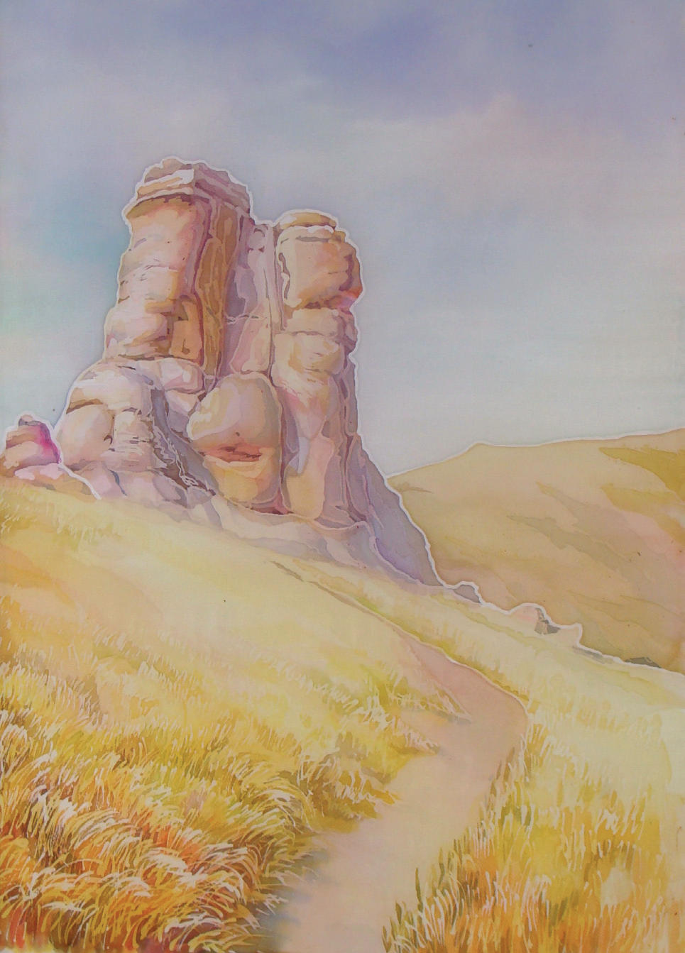 О. Алейникова. Днепровка. 2004. Шелк. Горячий батик. 58х33