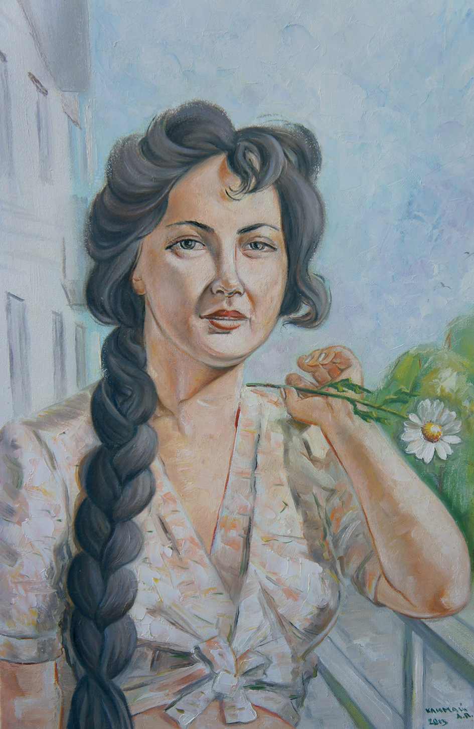 На балконе (портрет Оли)