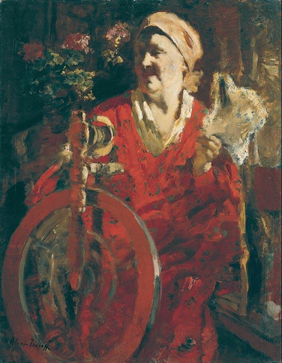 Портрет жены художника. За прялкой