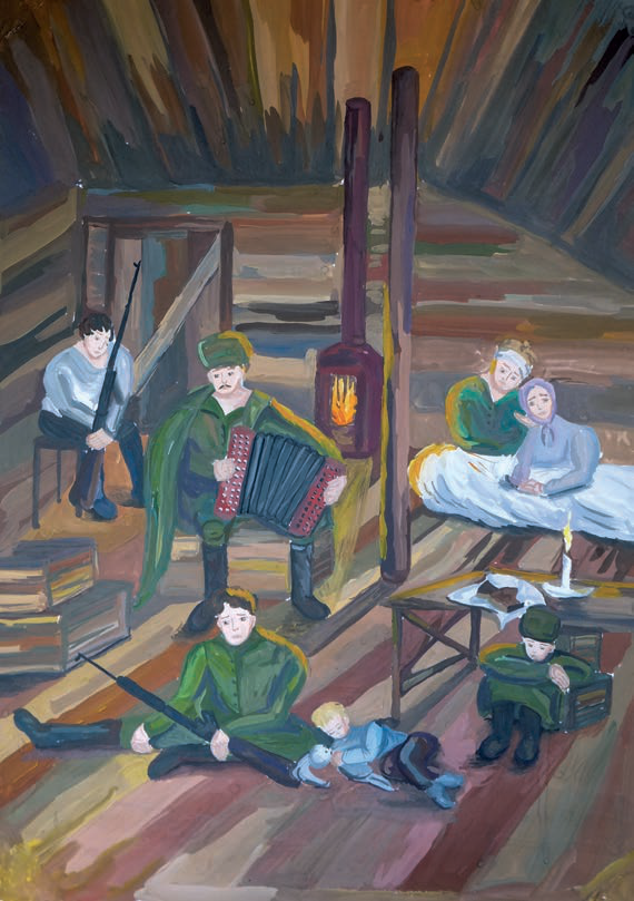 В землянке