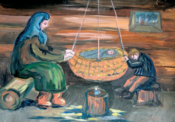 В землянке