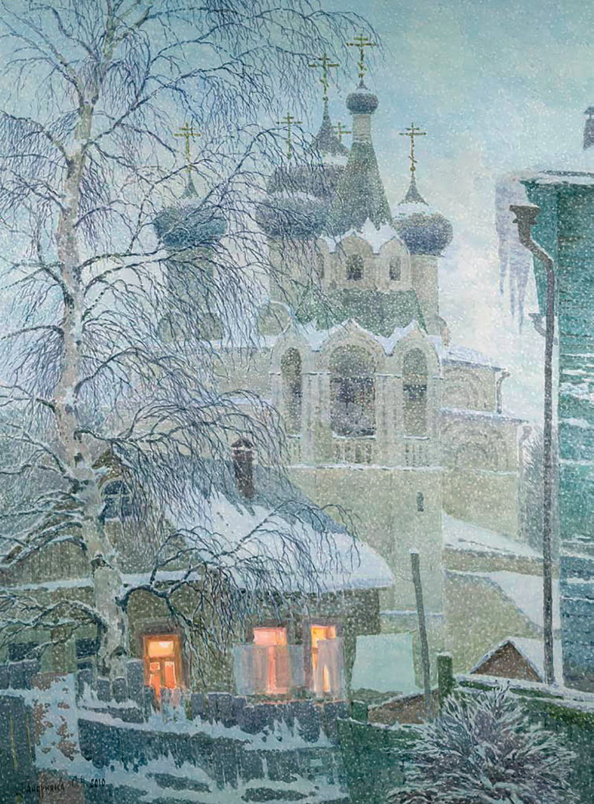 Снегопад в старой Вологде