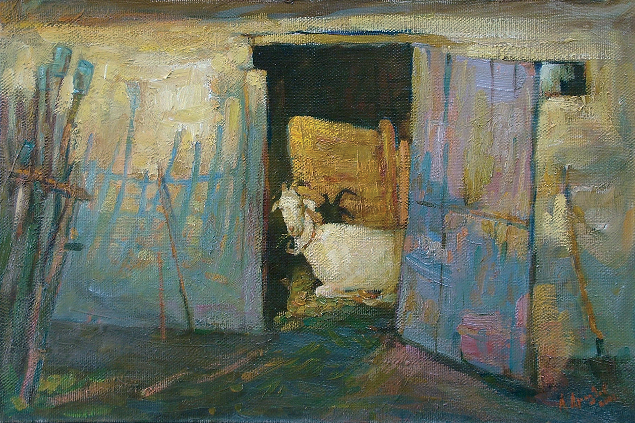 Кормилица. Коза (эскиз к картине)