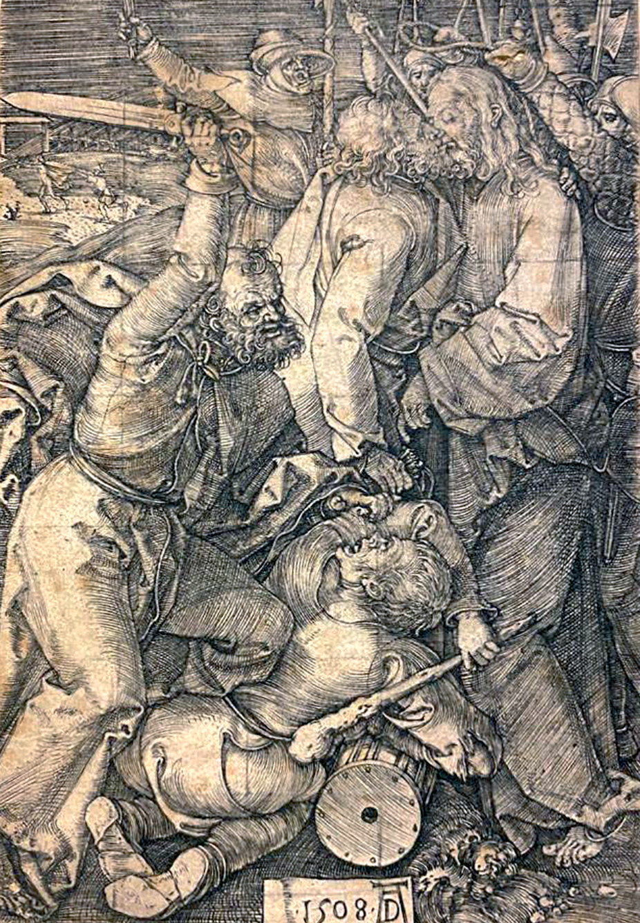 Поцелуй Иуды (Взятие Христа под стражу). Лист 2 из серии «Гравированные страсти». 1508 г.