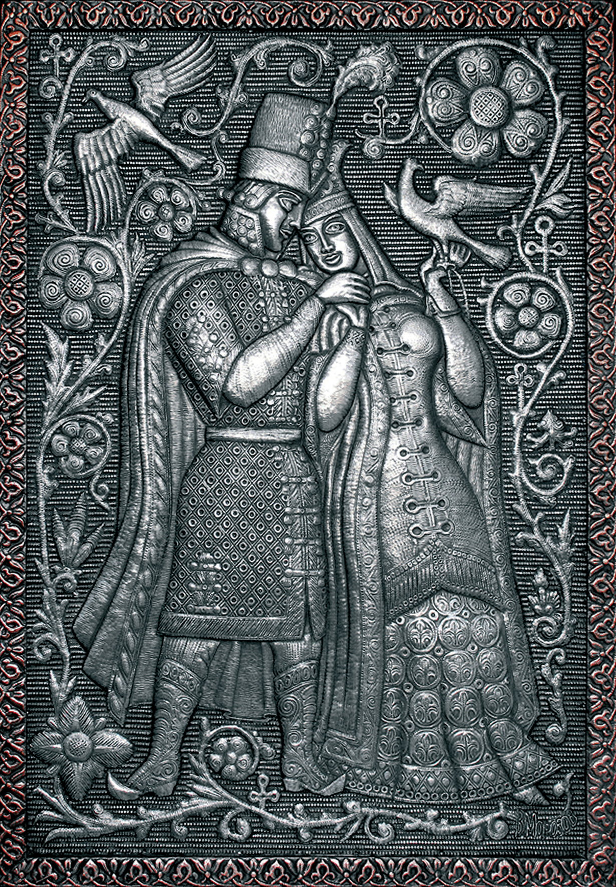 Соколиная охота. Боярин и боярыня. Из серии «Соколиная охота времен царя Алексея Михайловича»