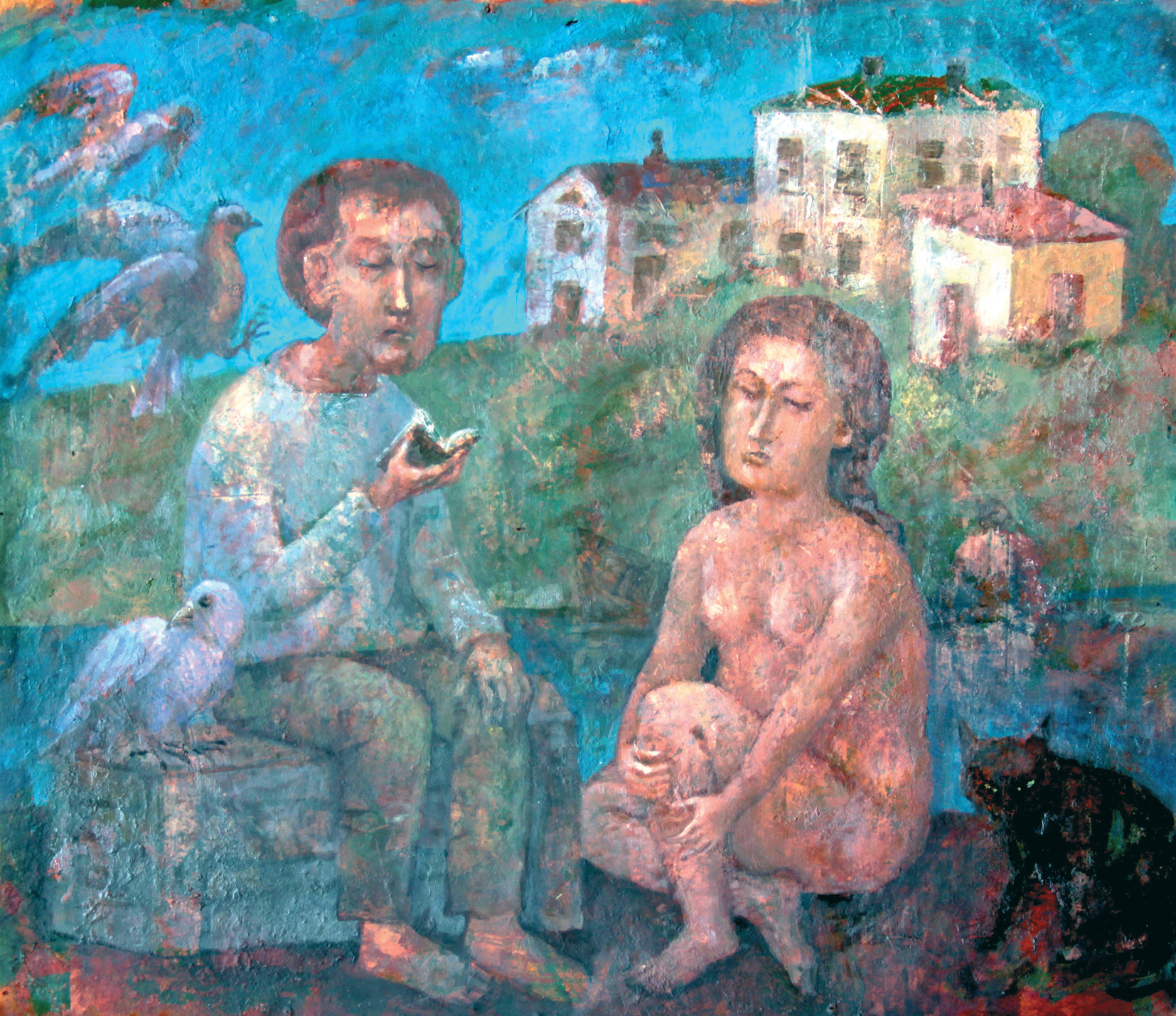 Поэт, муза и черный кот