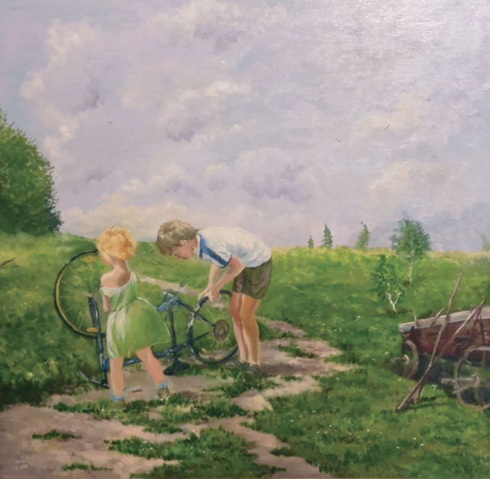 В полях