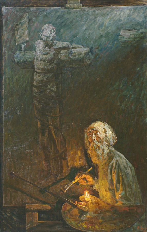 У мощей святого Герасима Кефалонийского. Триптих, правая часть. Ге