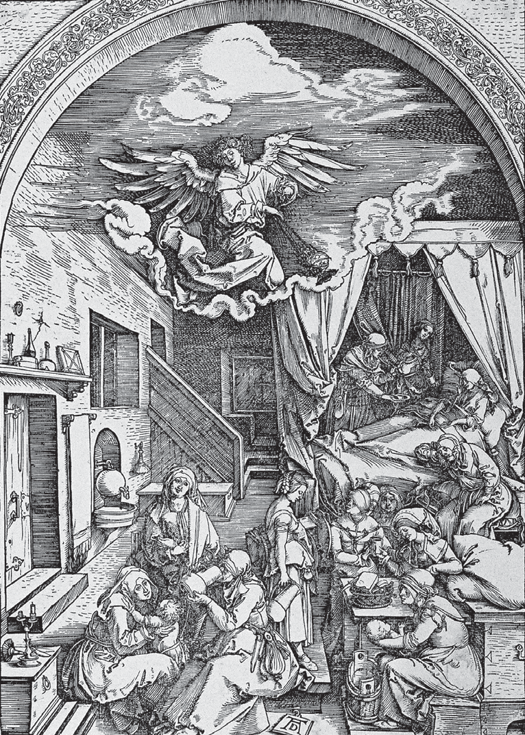 Жизнь Марии. 1502–1511 гг. Серия гравюр на дереве. «Рождество Марии». 1503 г.