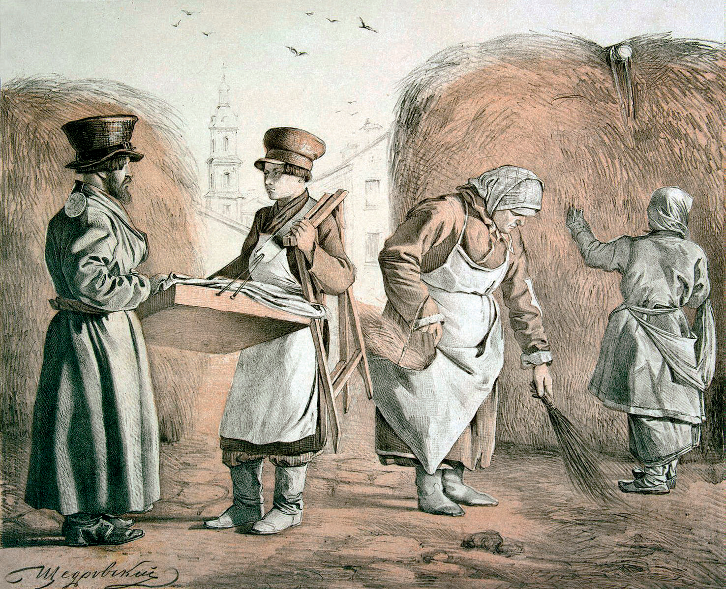 Фотография И. Щедровский. Игра в шашки. 1840-е гг.