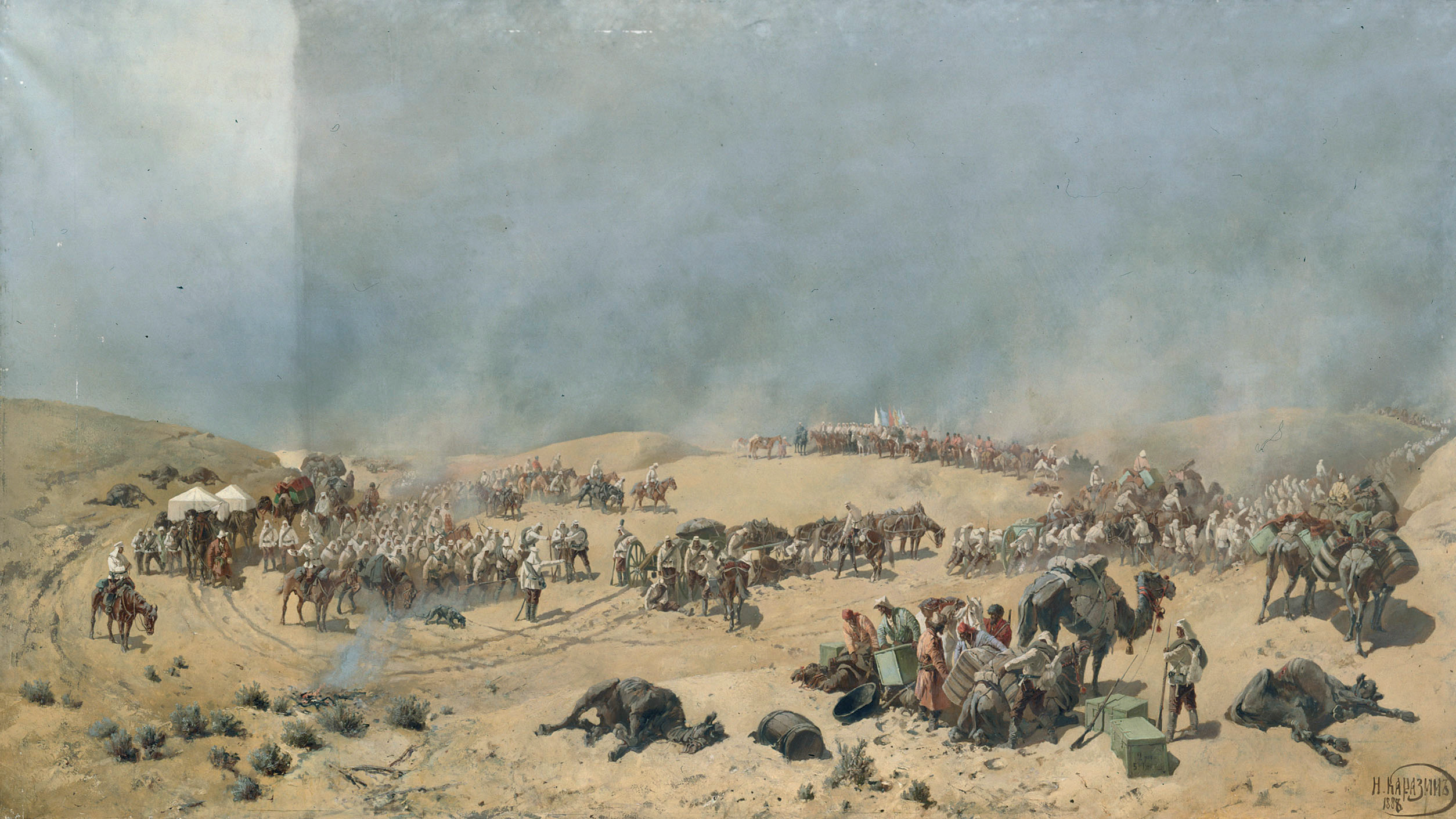 Хивинский поход 1873 года. Переход Туркестанского отряда через мертвые пески к колодцам Адам-Крылган