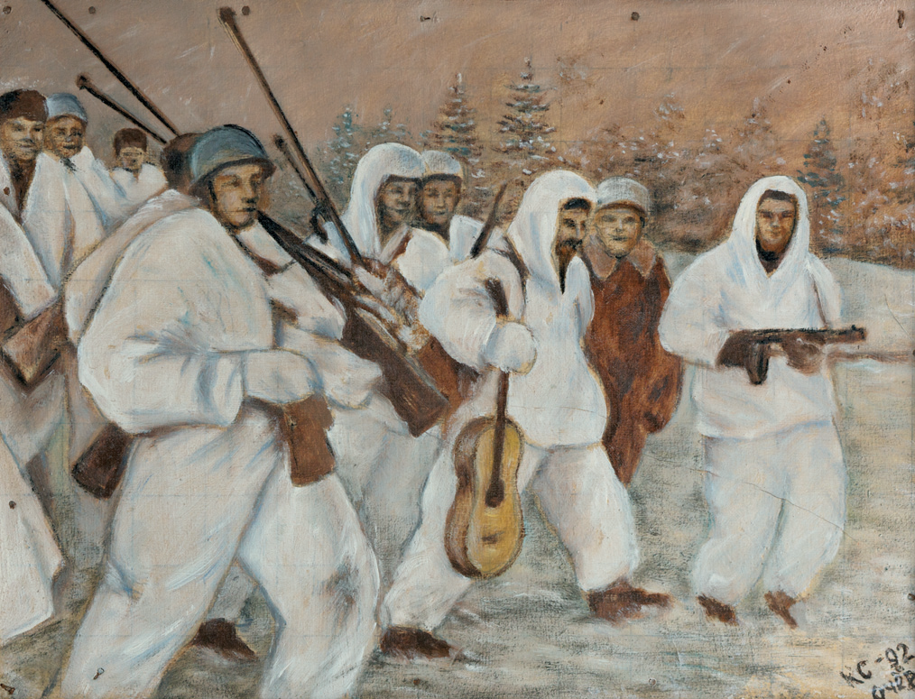 Бронебойщики ПТР направляются на передовую. Ленинградский фронт. 1943 г. 1992