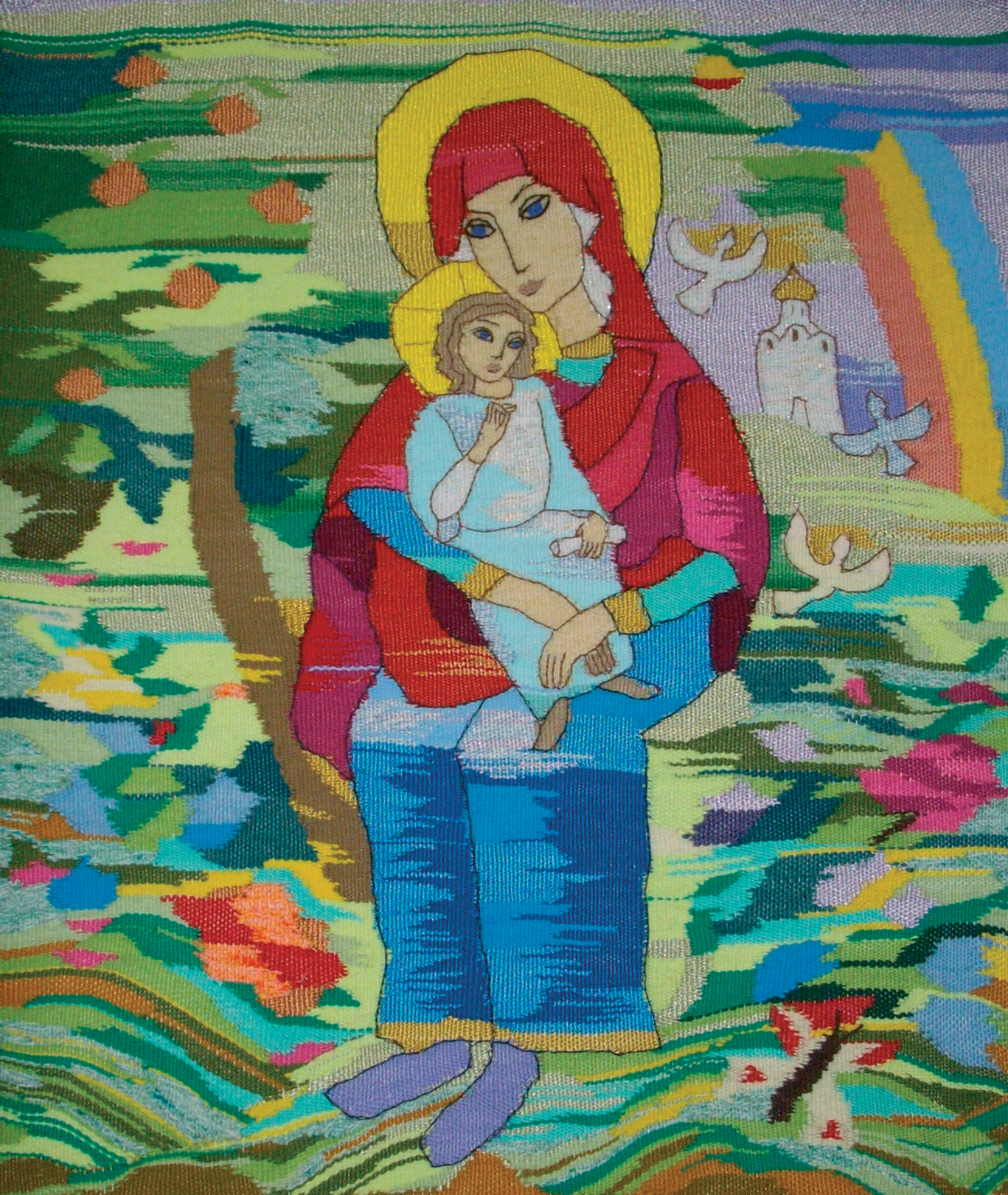 Люди, полотенца и кувшин
