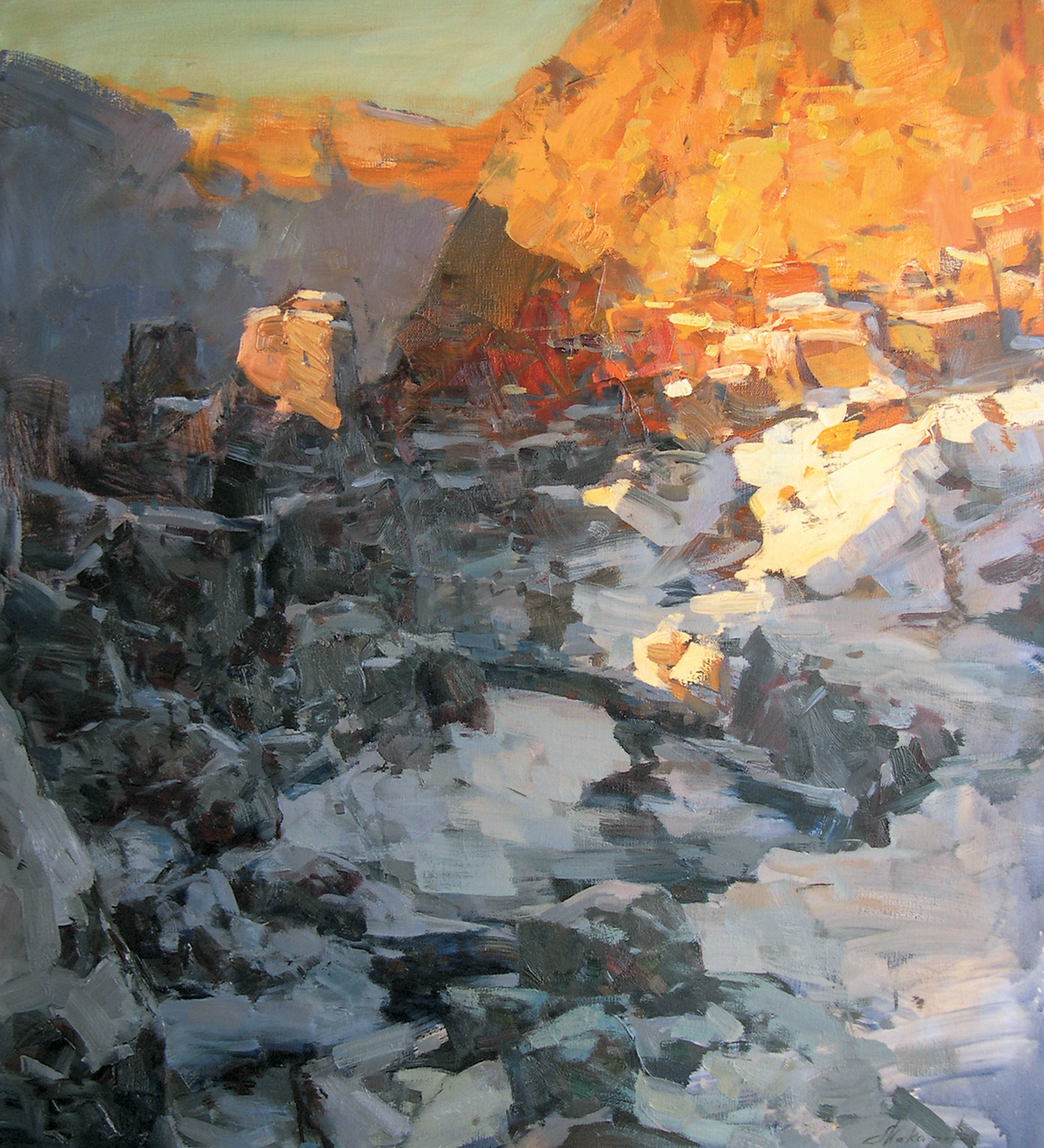 Алибекский ледник осенью