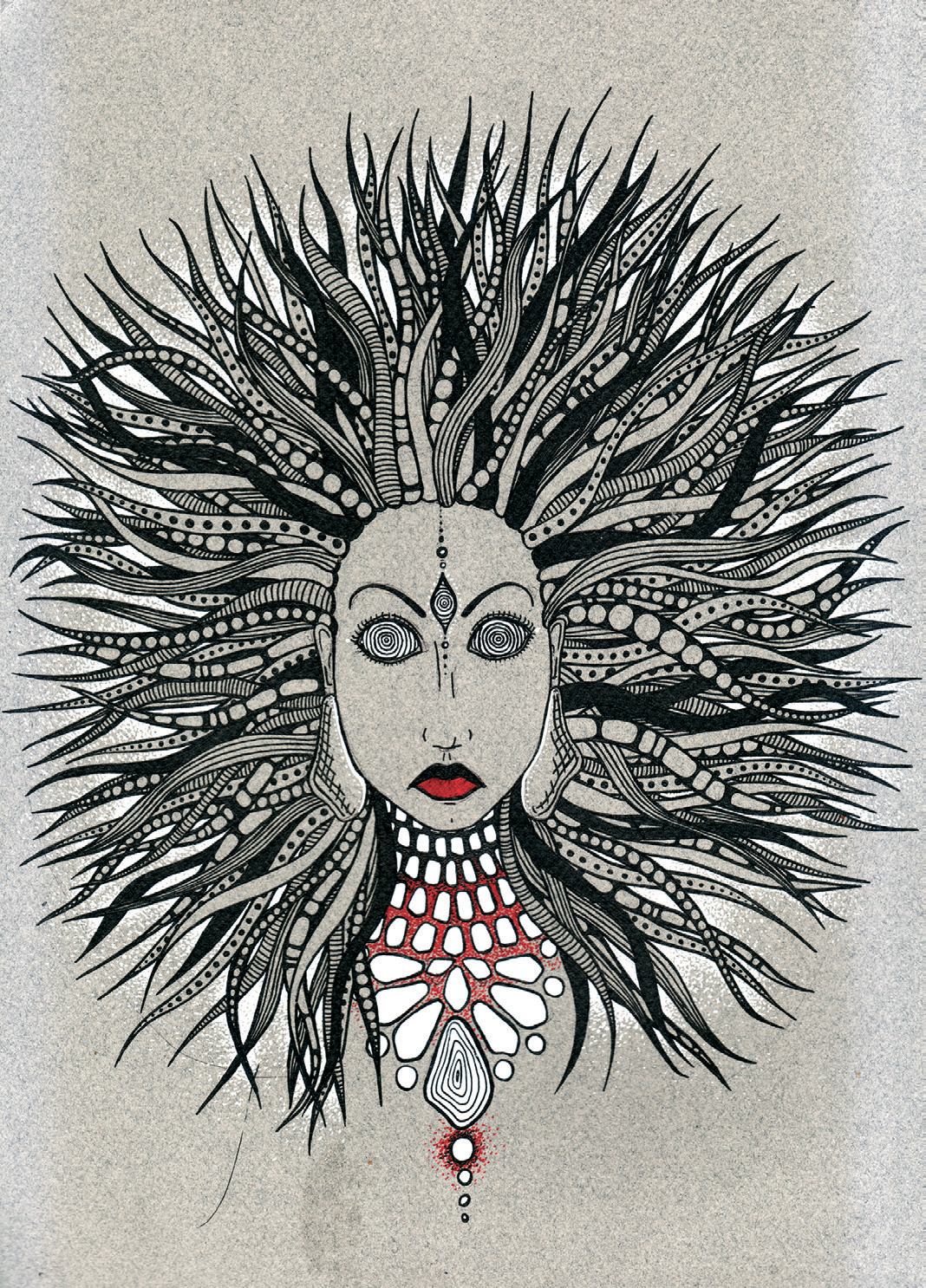 Girl with red lips