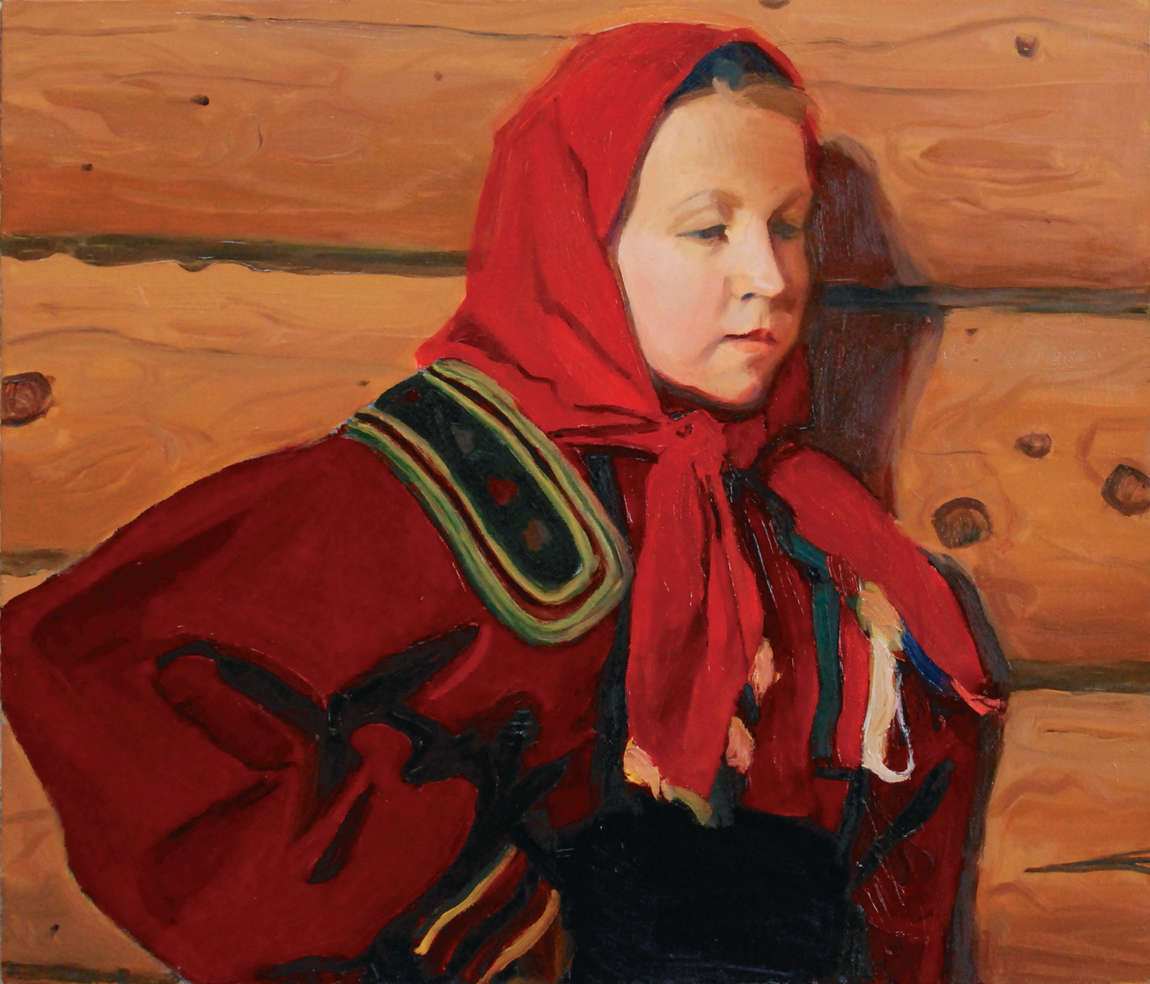 Девушка в красном платке