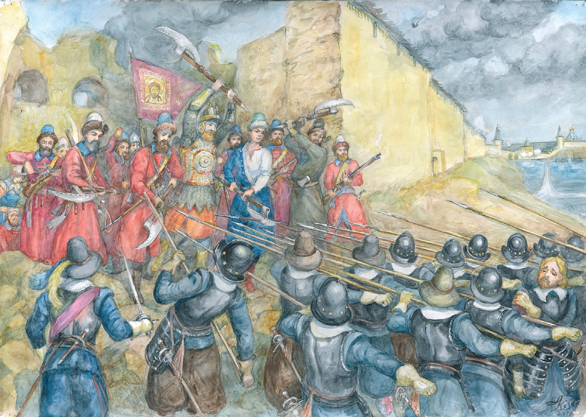 Фотография Оборона Пскова от шведов 1614 г.